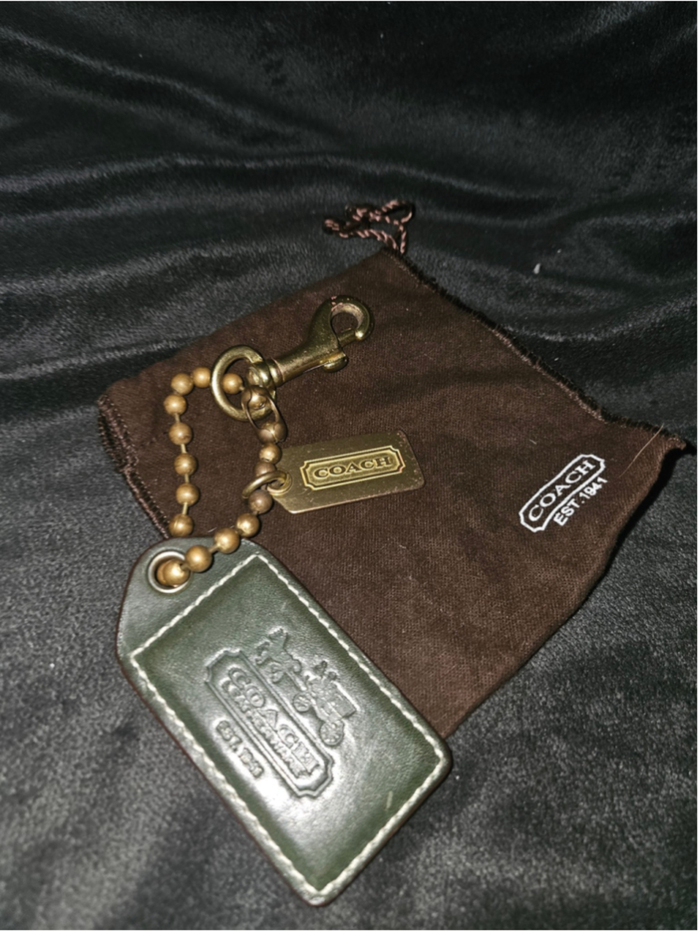 EST 1941 Coach Leather HANG Tag One Size Green Gold